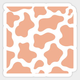 Orange Pastel Cow Print Sticker